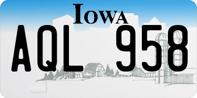 IA license plate AQL958