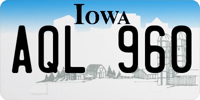 IA license plate AQL960