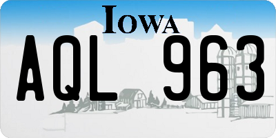 IA license plate AQL963