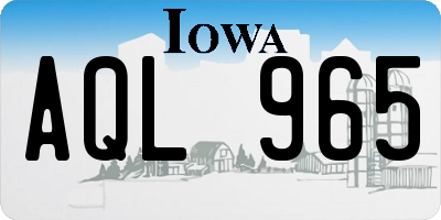 IA license plate AQL965