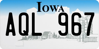 IA license plate AQL967