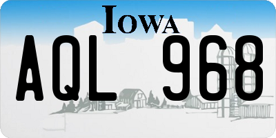 IA license plate AQL968