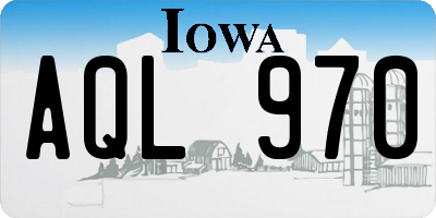 IA license plate AQL970