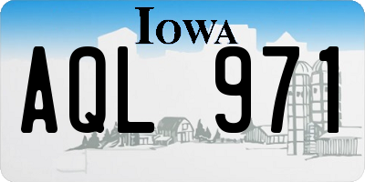 IA license plate AQL971