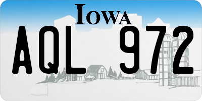 IA license plate AQL972