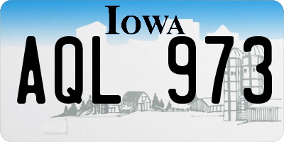 IA license plate AQL973