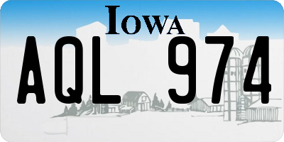 IA license plate AQL974