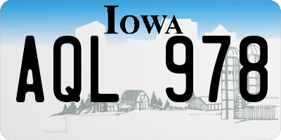 IA license plate AQL978
