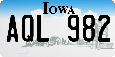 IA license plate AQL982