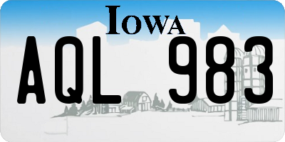 IA license plate AQL983