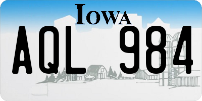 IA license plate AQL984