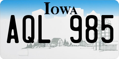 IA license plate AQL985