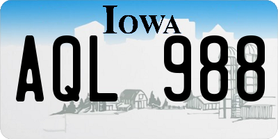 IA license plate AQL988