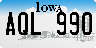 IA license plate AQL990