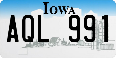 IA license plate AQL991