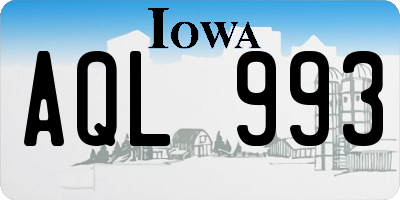 IA license plate AQL993