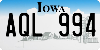 IA license plate AQL994