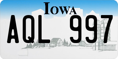IA license plate AQL997
