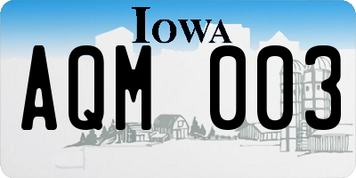 IA license plate AQM003