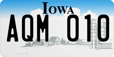 IA license plate AQM010
