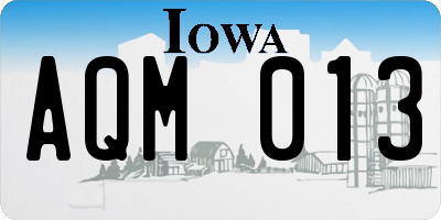 IA license plate AQM013