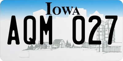 IA license plate AQM027