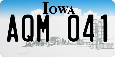 IA license plate AQM041