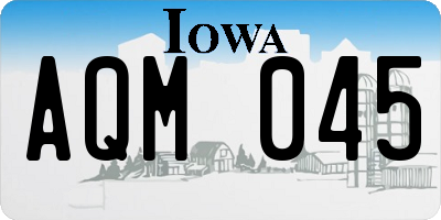 IA license plate AQM045