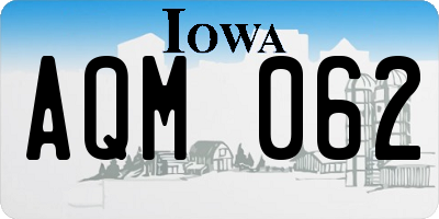 IA license plate AQM062