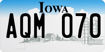 IA license plate AQM070