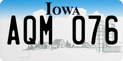 IA license plate AQM076