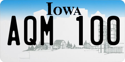 IA license plate AQM100