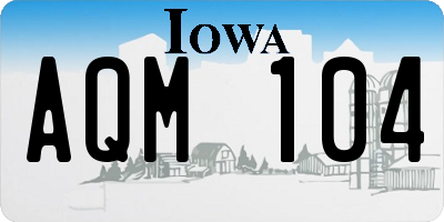 IA license plate AQM104