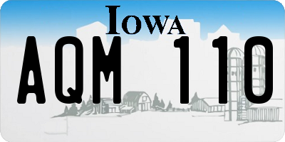 IA license plate AQM110