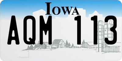 IA license plate AQM113