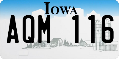 IA license plate AQM116
