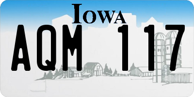 IA license plate AQM117