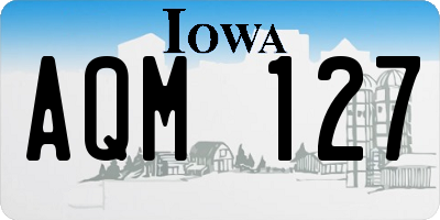 IA license plate AQM127