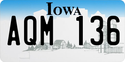 IA license plate AQM136