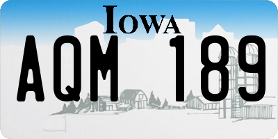IA license plate AQM189