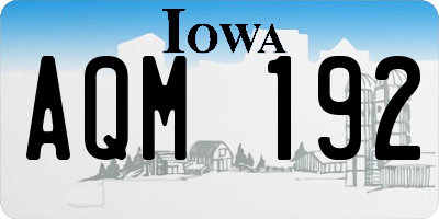 IA license plate AQM192
