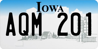 IA license plate AQM201