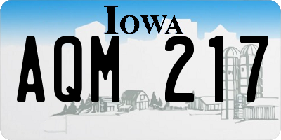 IA license plate AQM217