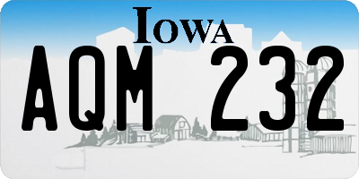 IA license plate AQM232
