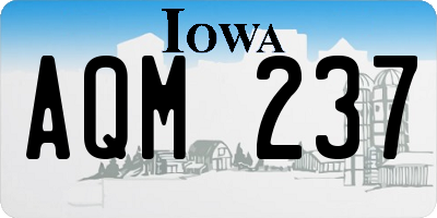 IA license plate AQM237