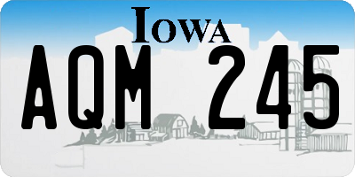 IA license plate AQM245