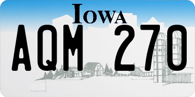 IA license plate AQM270