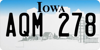 IA license plate AQM278