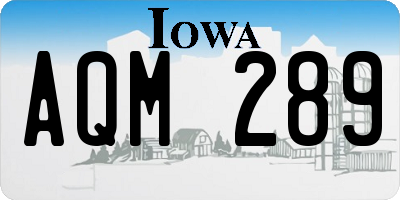 IA license plate AQM289