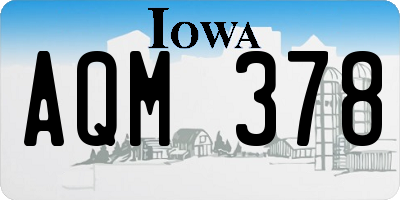IA license plate AQM378